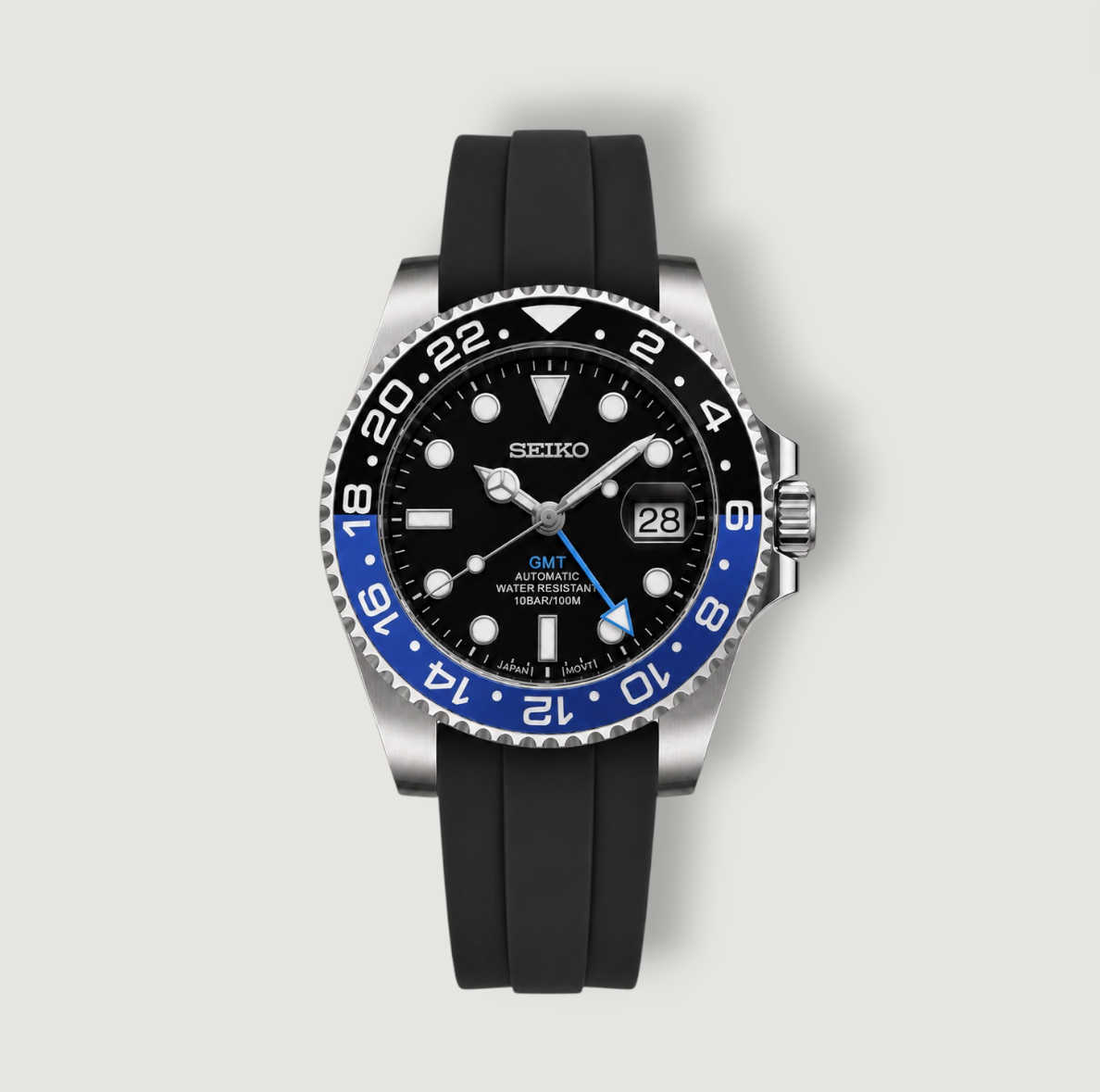 Seiko Mod GMT Batman Kautschuk